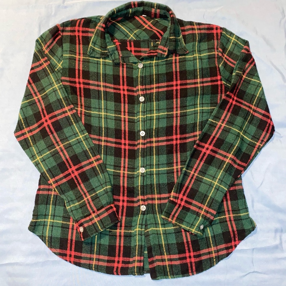 Plaid Green and Red Men's Shirt